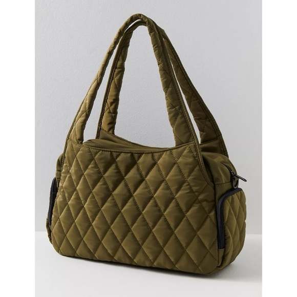 New Free People Movement Quilted Duffle Bag Tote in Green FP Movement - Picture 9 of 10
